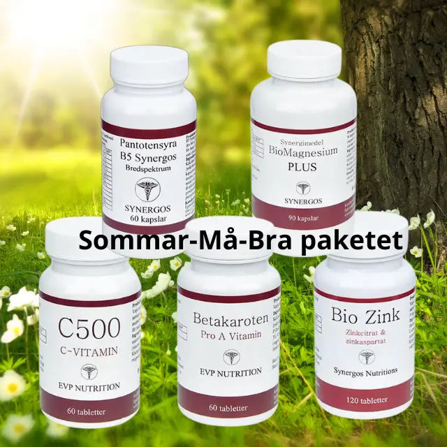 Må-Bra-Paket SOMMAR med Magnesium, Zink, Super B-Complex , C vitamin, Betakaroten