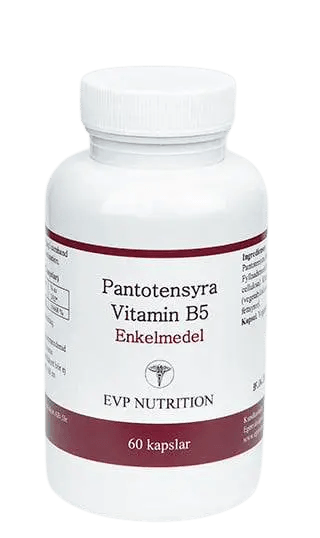 Pantotensyra B5 Enkelmedel - Komplement till annan B vitamin Synergos - VitamineralKosttillskott