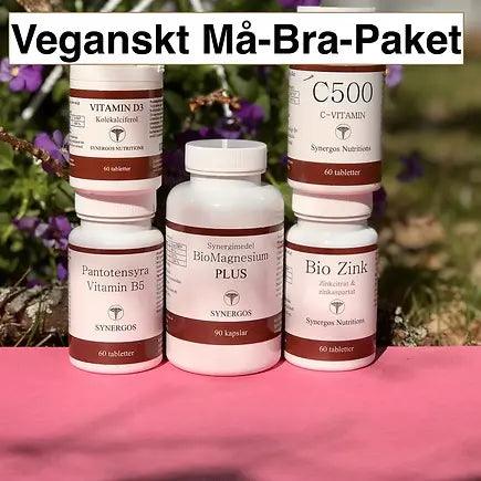 VEGANSKT - Må-Bra-Paket.Trött, energilös, ångest, allergi, tappar hår mm. - VitamineralKosttillskott